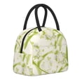 thumbnail image 2 of YFYANG Portable Waterproof Insulated Lunch Bag, Green Watercolor Leaf Flower Reusable Cooler Bag / Picnic Bag for Adults Teens, 2 of 9