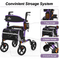 thumbnail image 7 of Rollator Walker for Seniors, Lightweight Foldable All Terrain Rolling Walker with seat, Aluminum Walkers with 8 inch Rubber Wheels, Handles and Backrest for Seniors and Adult (Purple), 7 of 7