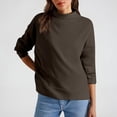 thumbnail image 2 of Women's Loose Casual Sweatshirt Half High Neck Split Wide Collar Comfortable Soft Warm Winter Pullover Top, 2 of 2