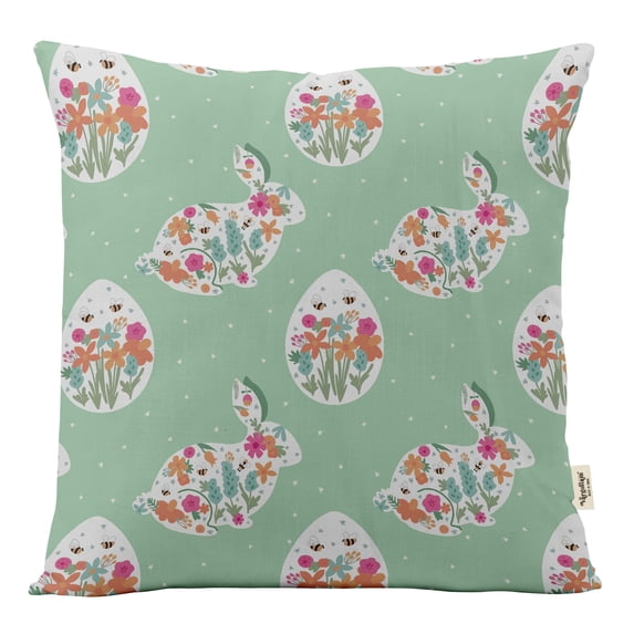 Vargottam Luxury, Printed Mint Green CushionCoversDecorative PillowCoversSquareThrow Pillowcase -24x24Inches