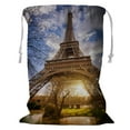 thumbnail image 1 of EREHome Eiffel tower sunset Paris France Storage Basket Laundry Bag with Drawstring 24x32 Inch, 1 of 2