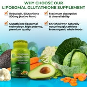 Liposomal Glutathione 500mg with Whole Foods, Antioxidant & Immune Support, Supplements Studio 120Ct