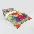 thumbnail image 3 of Safari Duvet Cover Set, Polygonal Lion Face with Geometric Shades and Effects Exotic King of Jungle Theme, Bedding Set with Shams and Fitted Sheet, 3 Sizes, by Ambesonne, 3 of 3
