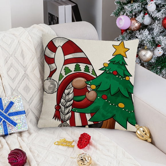 1PC Christmas Pillow Red Combo Gnome Happy Decoration Cushion Home Sofa Pillow Bedside Cushion