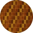 thumbnail image 1 of Ahgly Company Indoor Round Checkered Yellow Modern Area Rugs, 3' Round, 1 of 4