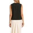 thumbnail image 3 of Vest Tops for Women Sleeveless Button Down Crew Neck Trendy Business Casual Waistcoat Top XS Black, 3 of 6