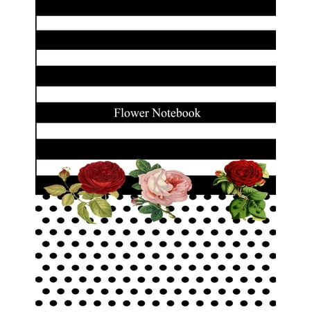 Flower Notebook: Flower Notebook and Journal, Diary Journal, College Ruled, 100 Pages, Lined Paper, Cute Journal and Notebook, Unique Writing Journals, Stripes Notebook Cover