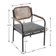 thumbnail image 2 of Patio Dining Chairs Set of 6, Wicker Outdoor Chairs for All Weather, Rattan Dining Chairs with Removable Cushions for Deck, Garden or Indoor Use, Grey, 2 of 8