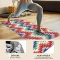 thumbnail image 4 of Colorful Geometric Chevron Pattern Hot Yoga Mat Towel Non Slip for Hot Yoga - Quick-Drying Yoga Mat Cover with 4 Corner Pockets with Travel Bag - Hot Yoga Towel Non Slip 70"x26", 4 of 6