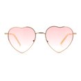 thumbnail image 4 of Iconic Cute Womens Heart Shape Simple Metal Rim Lolita Sunglasses Gold - Pink, 4 of 8