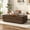 Walnut 55", variant on 47" Farmhouse Square Coffee Table with 4 Storage Drawers, Rustic Wood Center Table for Large Living Room & Sectional Sofa, Modern Floating Base Design