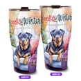 thumbnail image 2 of Watercolor Hello Winter Rottweiler Chill Christmas Welcome 30oz Stainless Steel Tumbler Insulated Cup with Lid Rottie Dog Lover Gifts Idea - 00016, 2 of 5