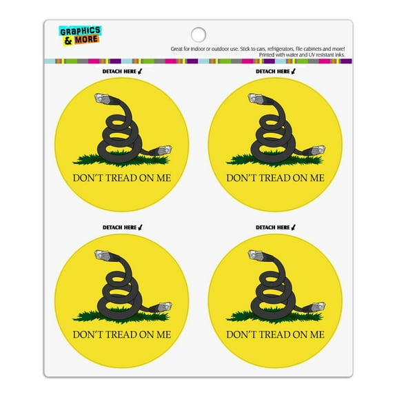 Net Neutrality Don't Tread on Me Refrigerator Fridge Locker Vinyl Circle Magnet Set