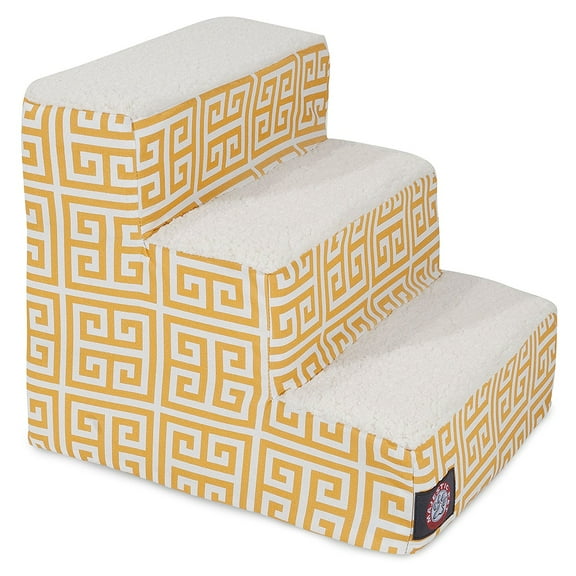 Majestic Pet Towers Pet Stairs 3 Steps Citrus Machine Washable Removable Cover 18" x 16" x 15"