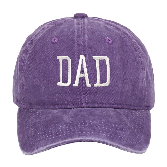Aocisk Fathers Day DAD Embroidered Baseball Cap Custom Printed Design For Dad Purple One Size