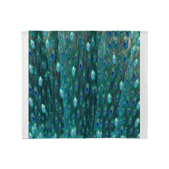 CafePress - Shining Peacock Feathers Throw Blanket - Soft Fleece Throw Blanket, 50"x60" for All Ages