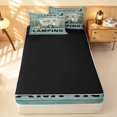 thumbnail image 4 of Erosebridal Happy Camping Zipper Twin Comforter Sets with Fitted Sheet and 2 Pillowcases, Teal Farmhouse Lodge Cabin Zipper Bedding Set, Black Reversible, 4 of 7