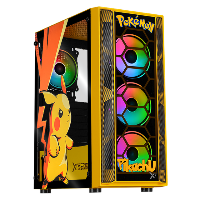 Gabinete XTREME PC GAMING Pikachu Edition Media Torre 4 Fan ARGB Amarillo CXTPIKRYE