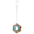 thumbnail image 4 of New! Hanging Glass Birdfeeder, Round Fly Through Wild Bird Feeder for Outdoors,Blue/Green Mosaic Birdfeeder for Garden, Yard, Backyard, Deck and Porch Decor E, 4 of 5