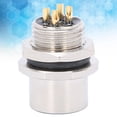 thumbnail image 3 of Conector Impermeable, Conexión Rápida Panel De Rosca Estándar Montaje Frontal Diseño De Amortiguación M12-B-S4 AC/DC250V Para Dispositivos De Alimentación Al Aire Libre, 3 of 7