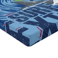 thumbnail image 2 of Ambesonne Vintage Fitted Sheet, Extreme Sports Retro, Twin Size, Blue and Dark Blue, 2 of 3