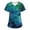 Blue, variant on Nursing Scrubs Women Stretch Short Sleeve V-Neck Top Galaxy Star Print Medical Uniforms Breathable Healthcare Workwear