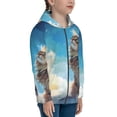 thumbnail image 5 of Pofeuu Blue Sky Winged Cat Print Teenage Zipper Hoodie Sweatshirts Hooded Casual Jackets With Pocket For Boys Girls-Small, 5 of 6