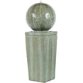 thumbnail image 5 of 34" Cement Outdoor Fountain, Patina Sphere Water Fountain, Pedestal Bubbler Waterfall Fountain for Garden Backyard Courtyard, 5 of 13