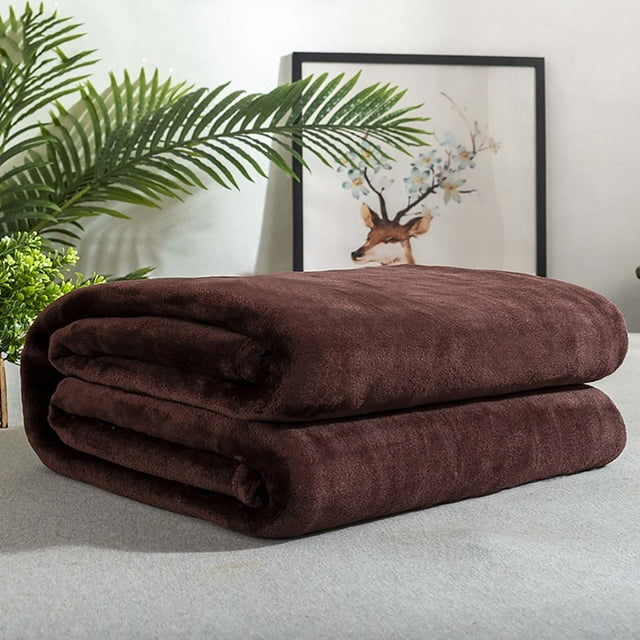 TACILIP Throw Blanket, Solid Color Flannel Blanket Summer Conditioning Blanket Office Nap Blanket -layer Double-sided Flannel Blanket All Season Thin Blanket, Gifts for Her
