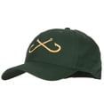 thumbnail image 2 of Fishing Crossed Fishhooks Embroidered Solid Cotton Pro Cap - Dk Green OSFM, 2 of 5