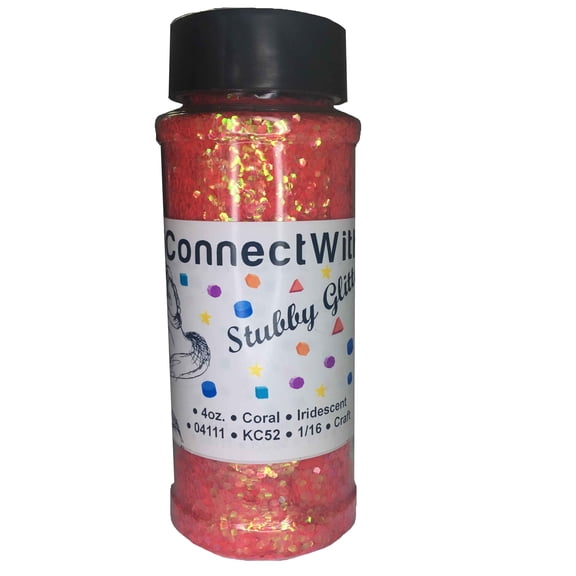 iConnectWith Glitter - Coral Pink, Stubby Iridescent Glitter