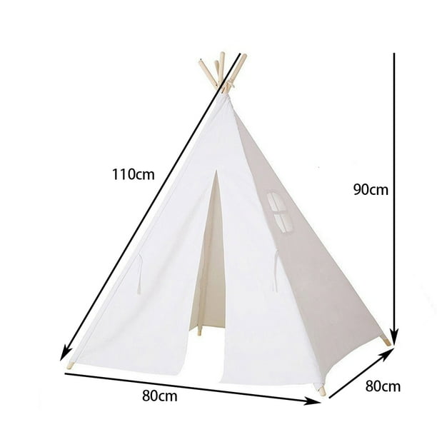 White Teepee Tent Portable Kids Children Playhouse Sleeping