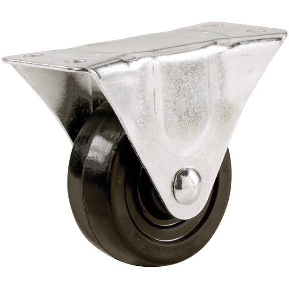 Shepherd Hardware 9481 2-Inch Rubber Rigid Plate Caster, 125-lb Load Capacity