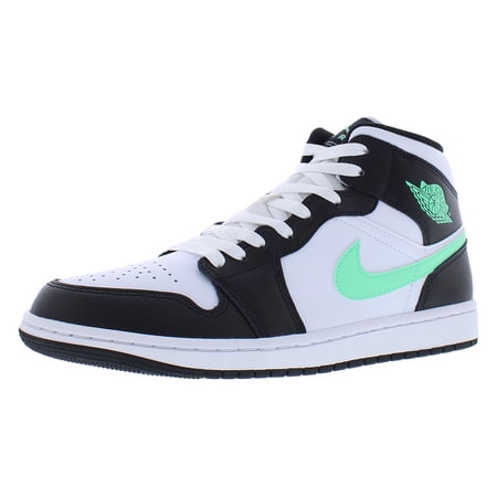 Men's Jordan 1 Mid White/Green Glow-Black (DQ8426 103) - 10