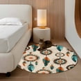 thumbnail image 2 of Round Rugs 3Ft, Geometric Feathers Round Area Rug Washable Indoor Throw Carpet, Boho Ethnic Retro Country Motifs Small Non Slip Circle Rug for Bedroom Living Room Home Decor Aesthetic, 2 of 8
