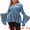 Blue, variant on DARING DIVA Women's Plus Velvet  Faux Wrap V Neck Bell Blouse 1X Blue