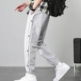 thumbnail image 2 of Edvintorg Pant for Men Korean Fashion Pockets Buttoned Casual Plus Size Pants Cropped Pants, 2 of 6