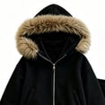 thumbnail image 6 of DJDLJWCJ 2 Piece Girls Outfit Set Fleece Lined Winter Warm Hoodie Jacket and Elastic Waist Wide Leg Pants Ser Black Size 5T, 6 of 7