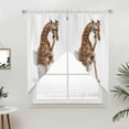 thumbnail image 2 of Swag Valance Curtains for Windows, Funny Giraffes Light Filtering Kitchen Curtains with Rod Pocket, Cute Art Fun Lovely Animals on Toilets Window Treatment Valances for Living Room, 36x45 - 2 PCS, 2 of 9