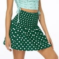 thumbnail image 3 of Idoravan Women's Basic Versatile Skirt Women High Waist Dot Print Mini Skirt Elasticity Waist A-Line Short Skirt, 3 of 9