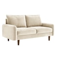 thumbnail image 2 of 56.3'' Velvet Round Arm Loveseat, Couch with Solid Wood Frame, for Guest Room, Teenager's Room, and Small Apartment,33.1'' H x 56.3'' W x 31.1'' D, 2 of 5