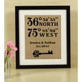 thumbnail image 1 of Darling Souvenir Coordinates Address First Home Burlap Print Wall Decor Personalized Housewarming Gift-Burlap Print with Frame(8 x 10 Inches), 1 of 1