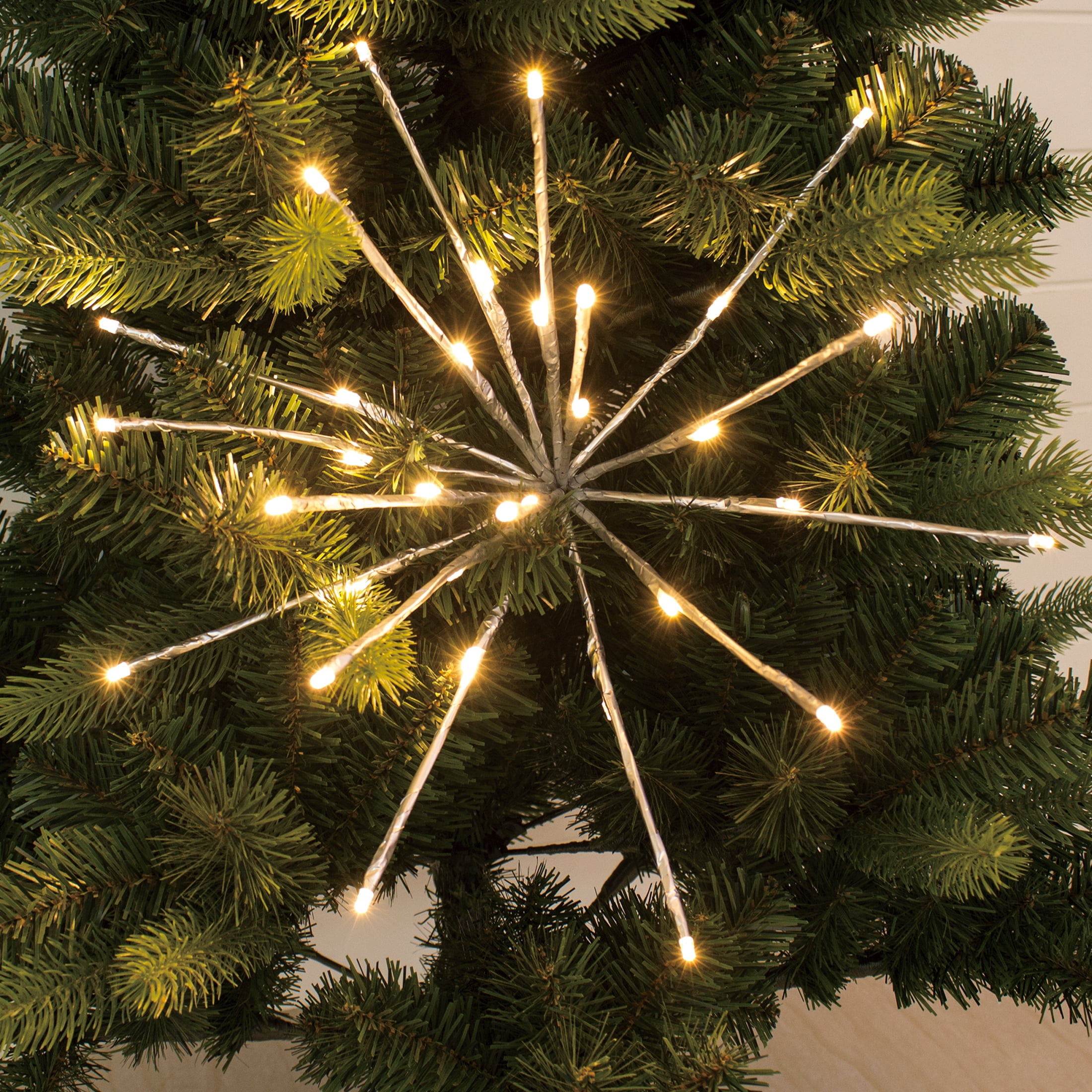 32 Warm White LED Branches Starburst Christmas Decoration, by Holiday Time