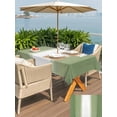 thumbnail image 5 of Outdoor Tablecloth with Umbrella Hole for Patio/Picnic/Party/Camping, Sage Green Striped Waterproof Table Cloth Rectangle Table Cover Washable, Green White Ombre Farmhouse Gradient (60"x 84"), 5 of 9