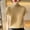 Khaki, variant on Women’s Mock Neck Shirt 2025 Summer Casual Short Cap Sleeve T-Shirt Knit Ribbed Pullover Tank Tops,Brown,S