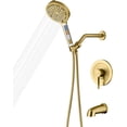 thumbnail image 2 of Brushed Gold Shower System with Handheld Filtered Shower Head  Shower Faucet Set with  Flow Tub Spout, 2 of 2