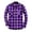 05# Purple, variant on IhhxPro Men's Cotton Long Sleeve Button down Shirt Red and Black Plaid Zip-Up with Pockets Lumberjack Style Casual Flannel Work Relaxed Fit S-2XL