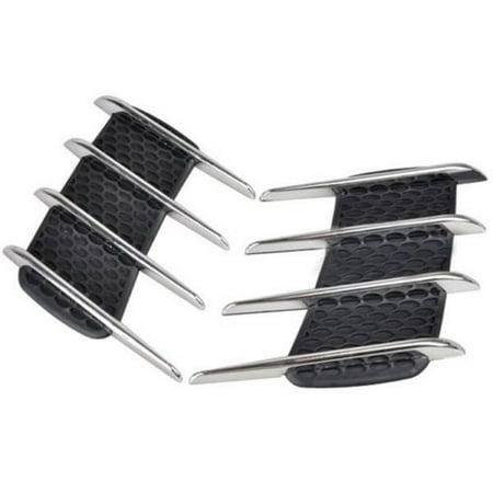 2pcs Chrome Exterior Decorative Hood Side Vent Air Flow Intake Grille Fender CA