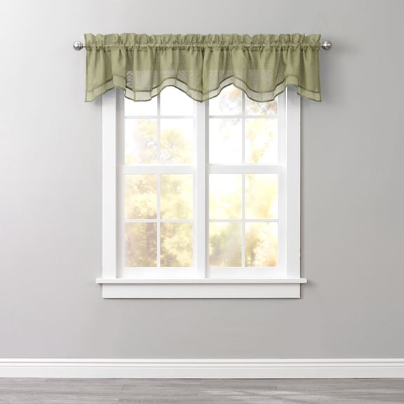 BrylaneHome BH Studio Sheer Voile Layered Valance