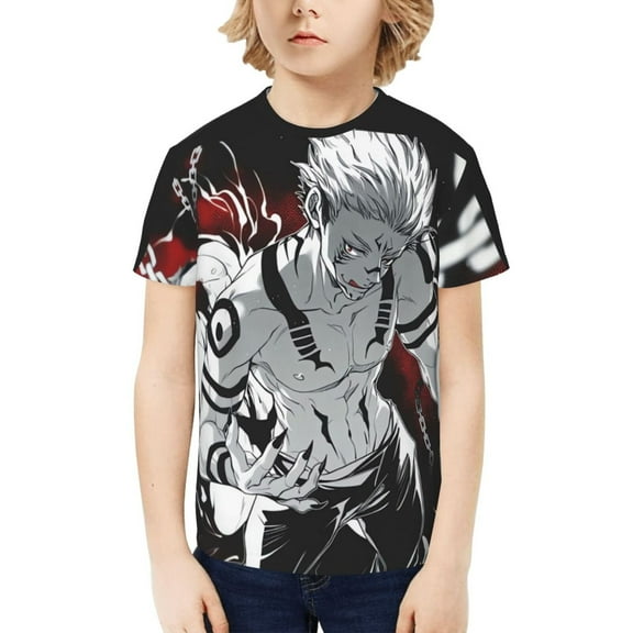 Jujutsu Kaisen Ryomen Sukuna Kids T-Shirt 3d Printed Graphic T-Shirts Boys And Girls Short Sleeve Shirts For Youth Kids X-Small